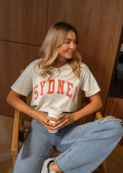 New T-shirt Sydney - jaune pâleEasy Clothes Femme Tops & T-shirts